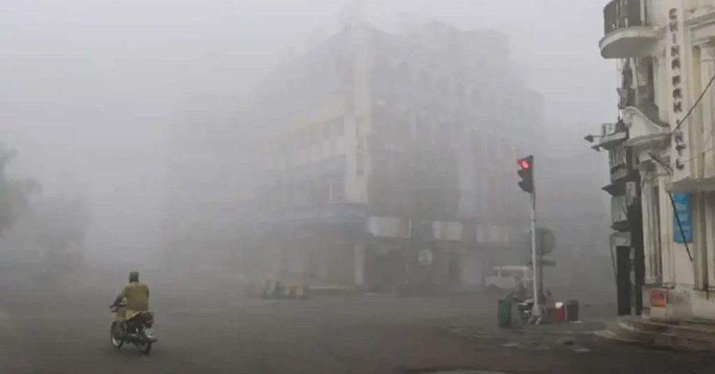 Karachi chilly winds visibility drop