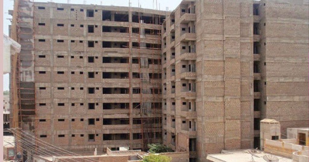 Karachi builders construction shutdown extortion