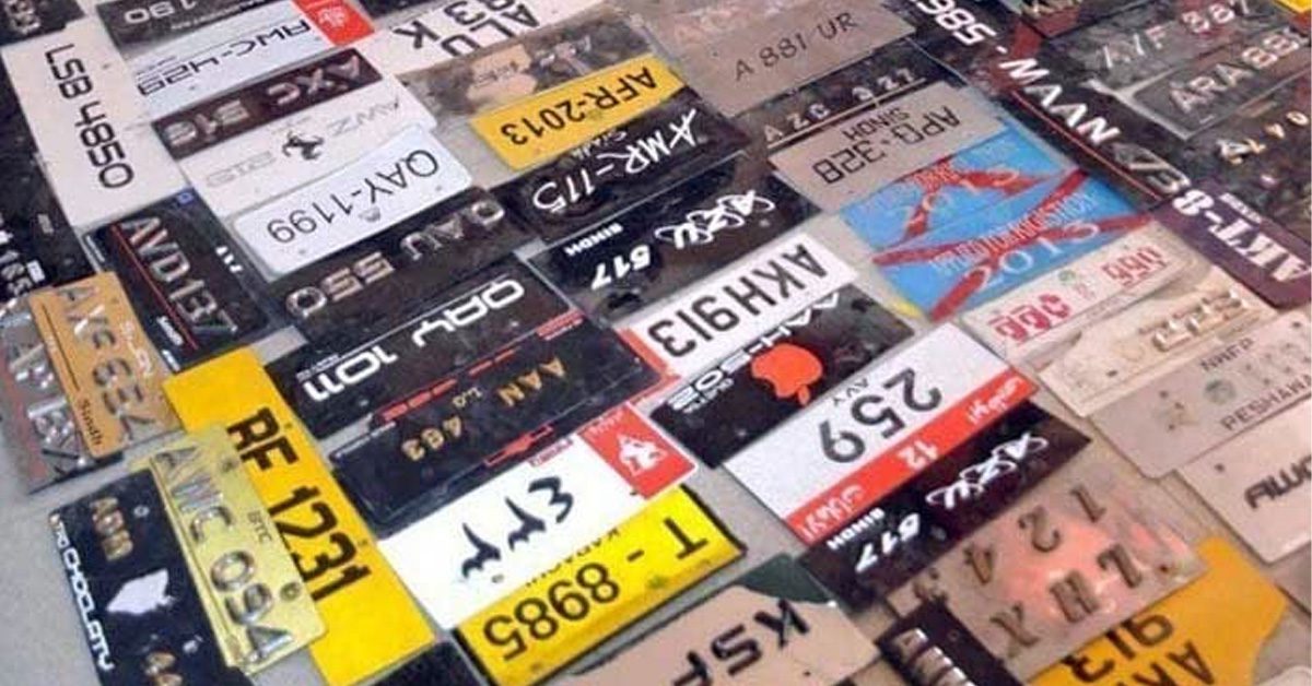 crackdown on illegal number plates in Karachi