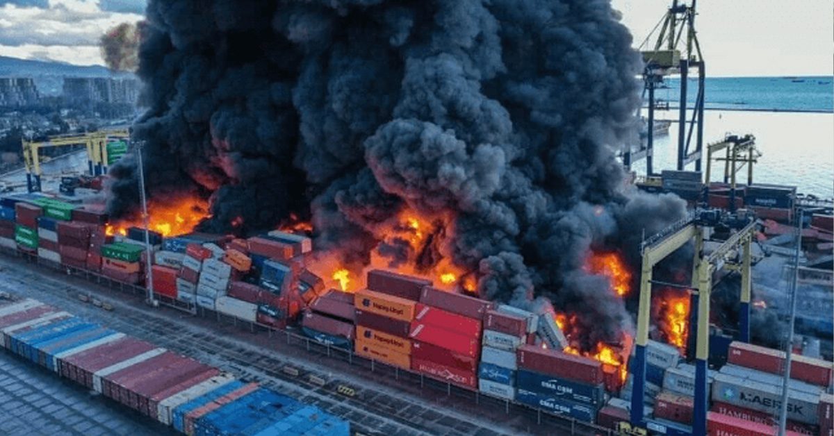 Karachi Port KICT terminal fire