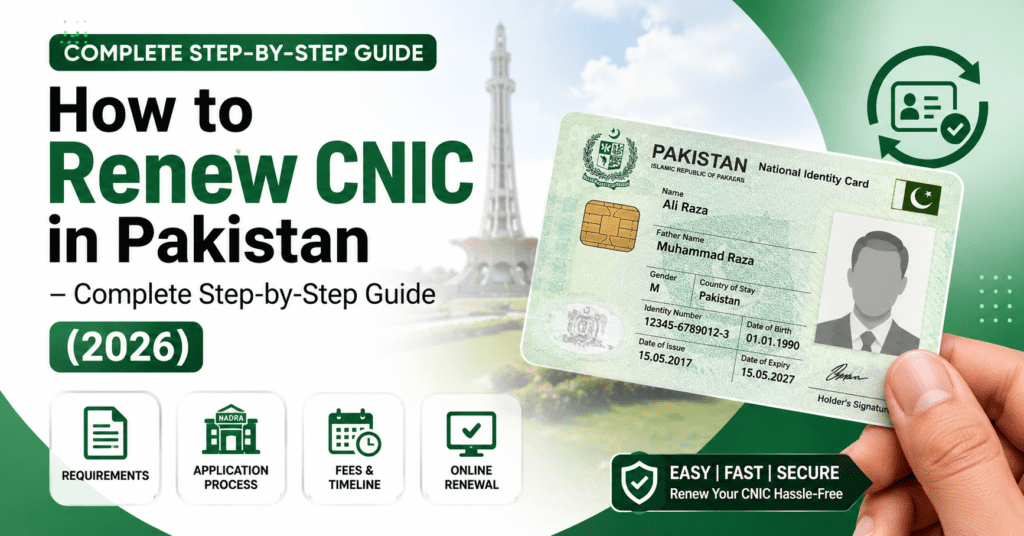 renew CNIC in Pakistan