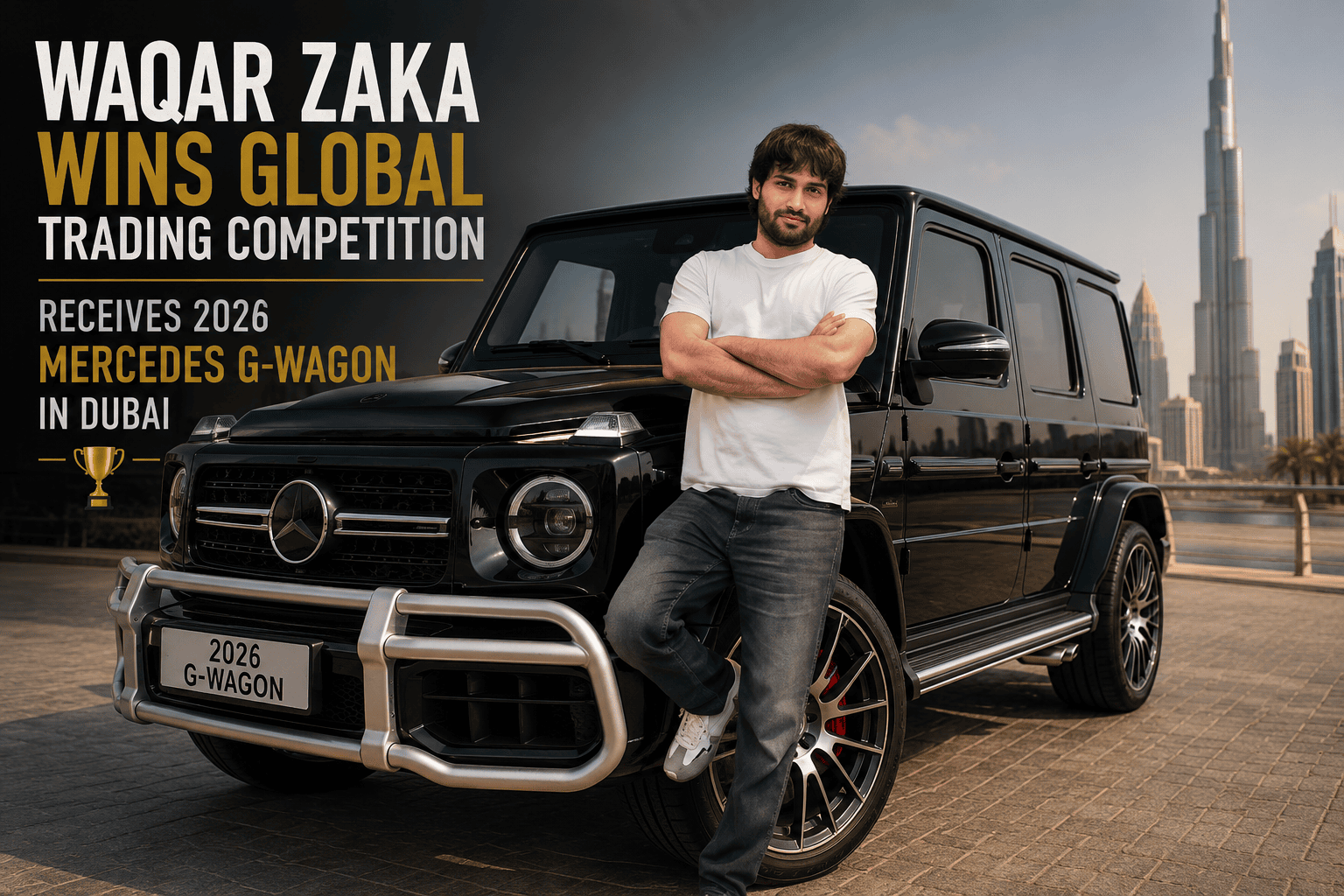 Waqar Zaka Wins Global Trading Competition, Receives 2026 Mercedes G-Wagon in Dubai