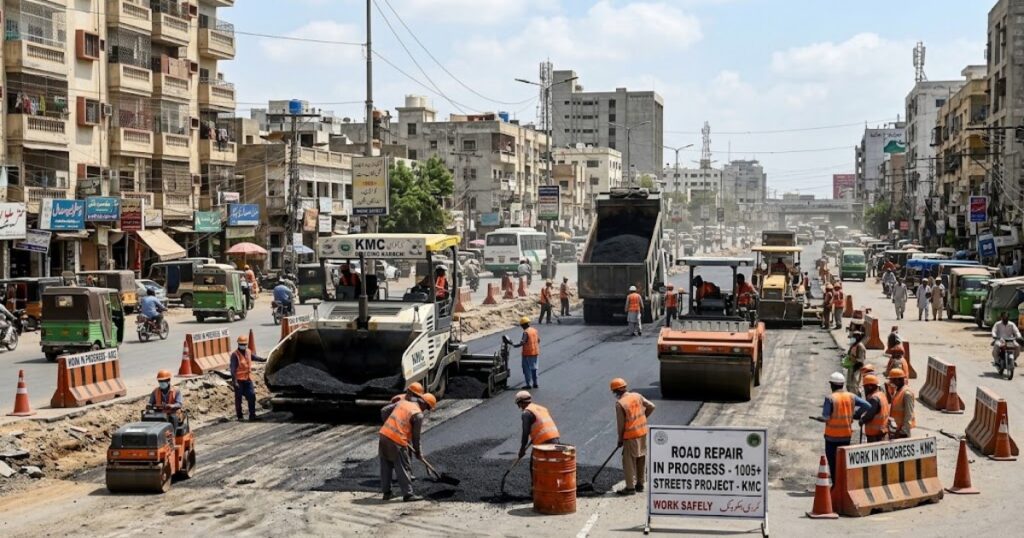 Karachi road construction project