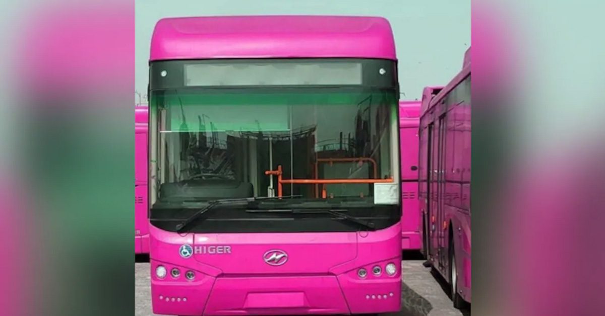 pink bus