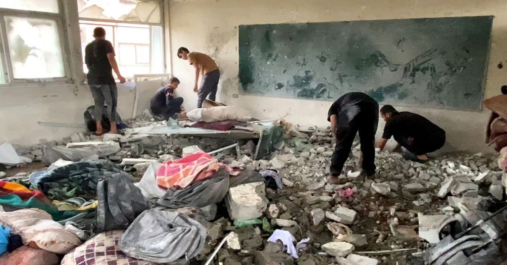 Israeli airstrike on Gaza school shelter