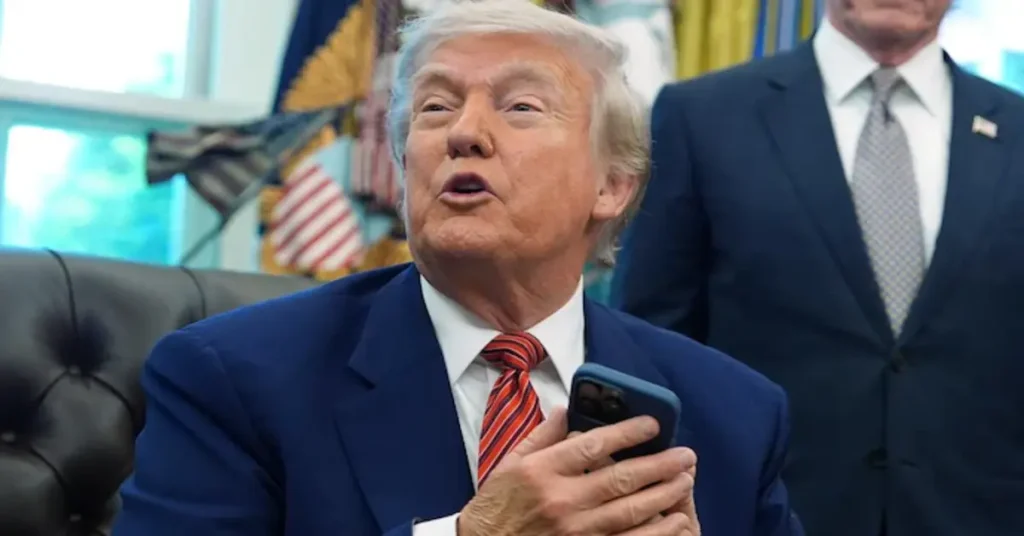 Gavel smashing down on trade documents with flags of China, Mexico, and Canada in the background—symbolizing the court's decision against Trump’s tariffs.