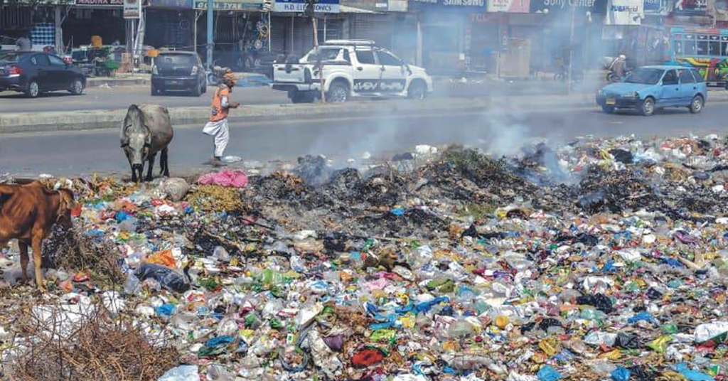 SSWMB dumping site Karachi residents choke
